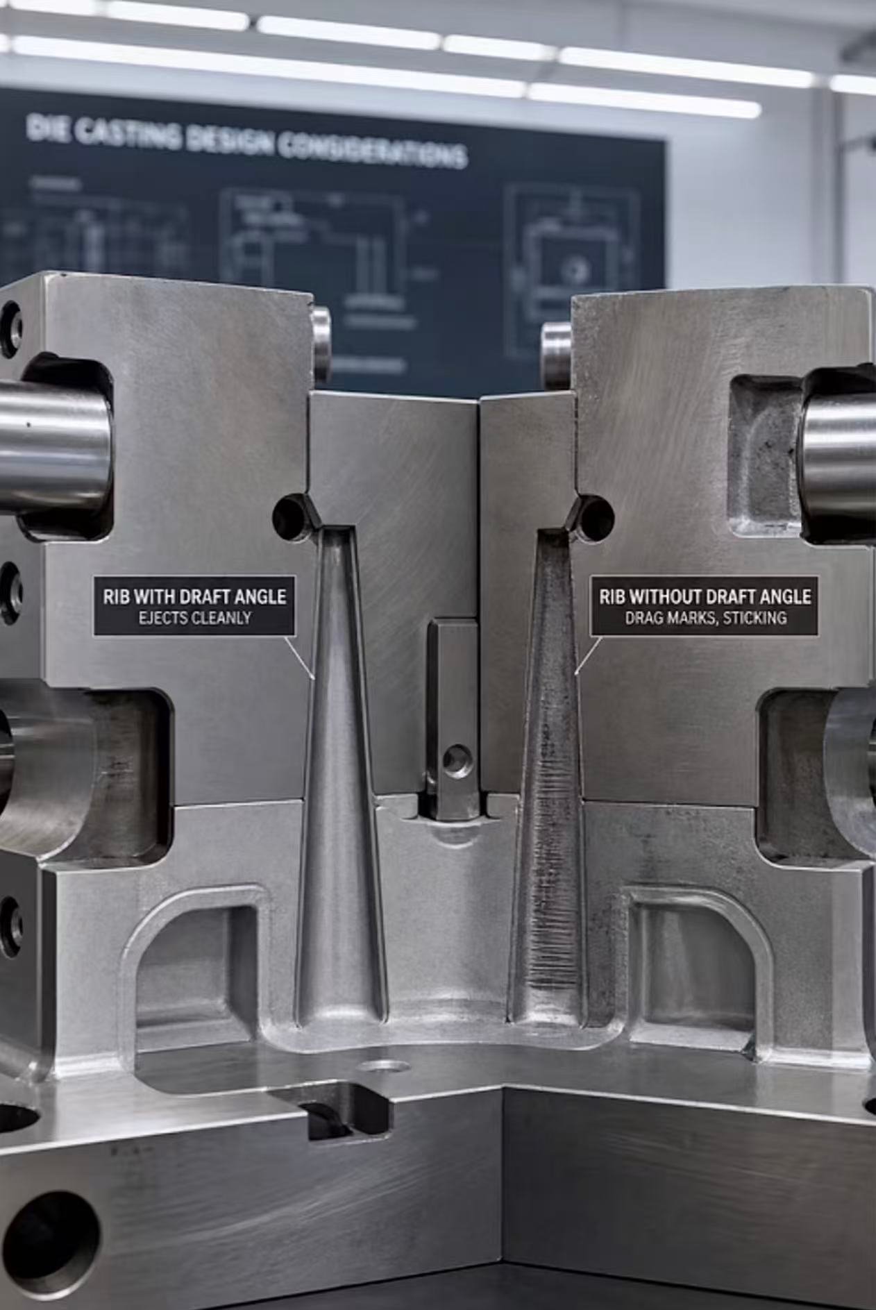 CNC machining of an injection mold in the tool shop