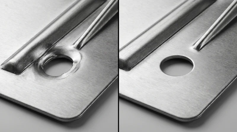 Evaluating bends, holes, and formed sections on a stamped sheet metal part