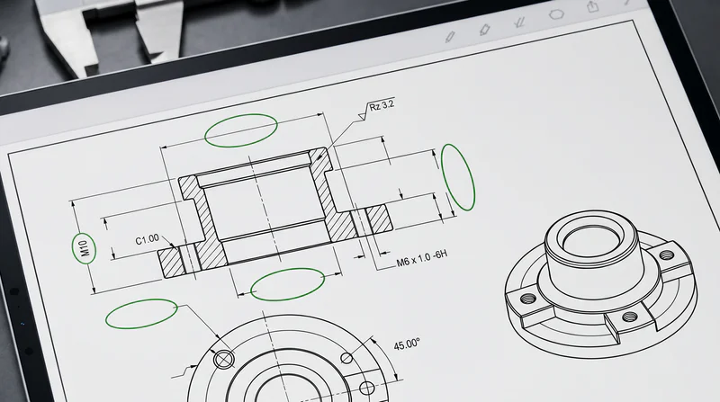Checking tolerance callouts on a technical drawing against stamping capability