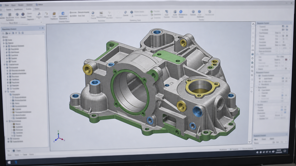 Round metal component in a CNC machine with turned surfaces and off-axis milled flats