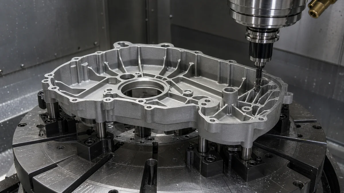 Consolidated Housing and Assembly One-piece machined aluminum housing beside a comparable assembly of separate metal components.