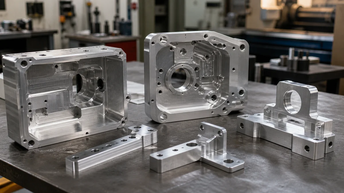 General-Purpose Aluminum Components CNC-machined aluminum housings, brackets, and fixtures with pockets, bores, and threaded holes.