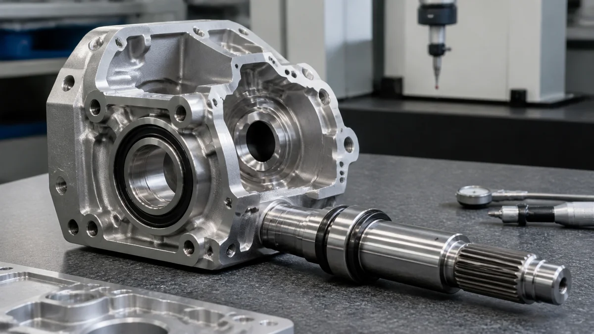 Localized Finish Zones Machined housing and shaft with visible sealing, bearing, sliding, and ordinary surface zones.