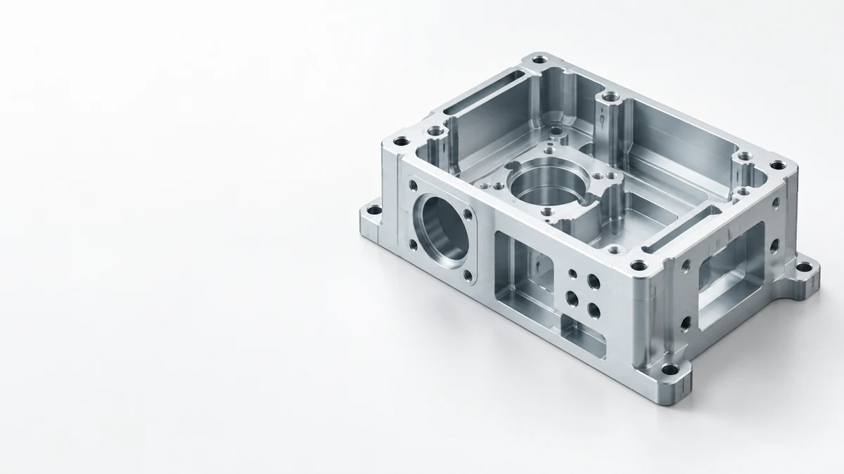 CNC milled housing with pockets and mounting features