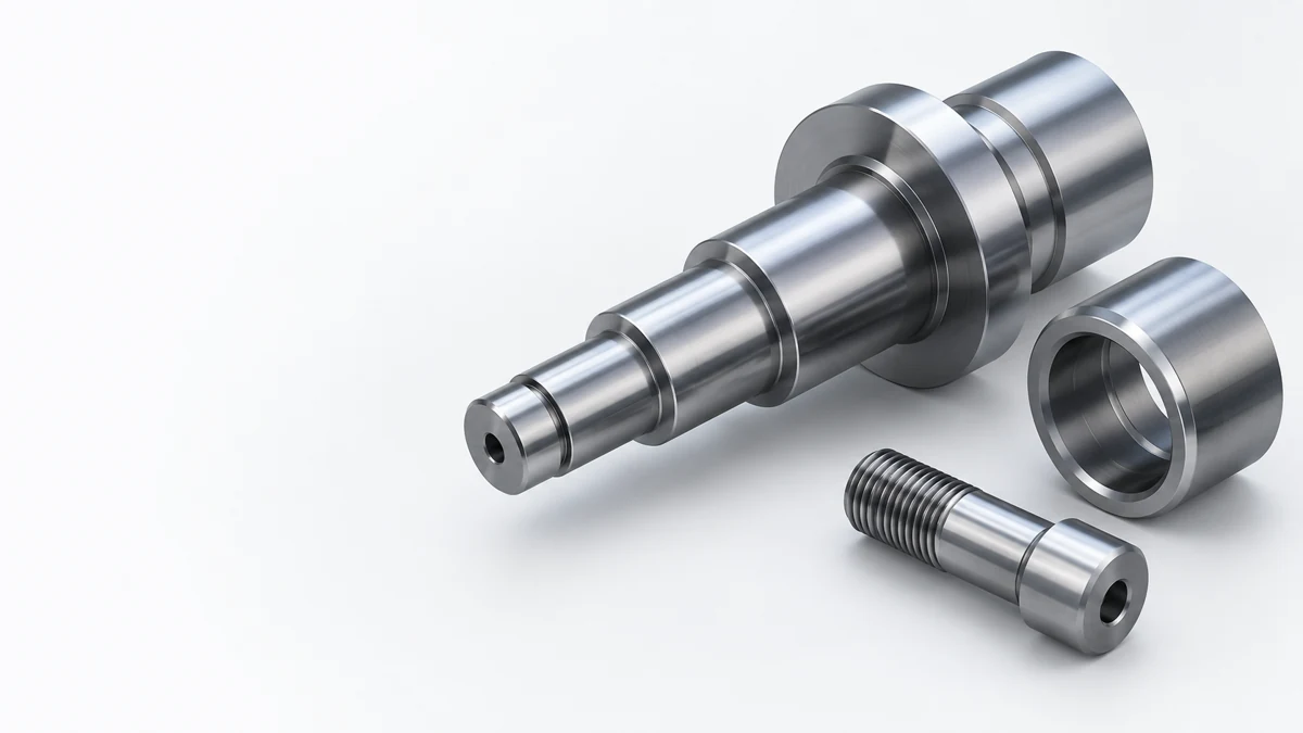 Turned shaft, sleeve and threaded pin