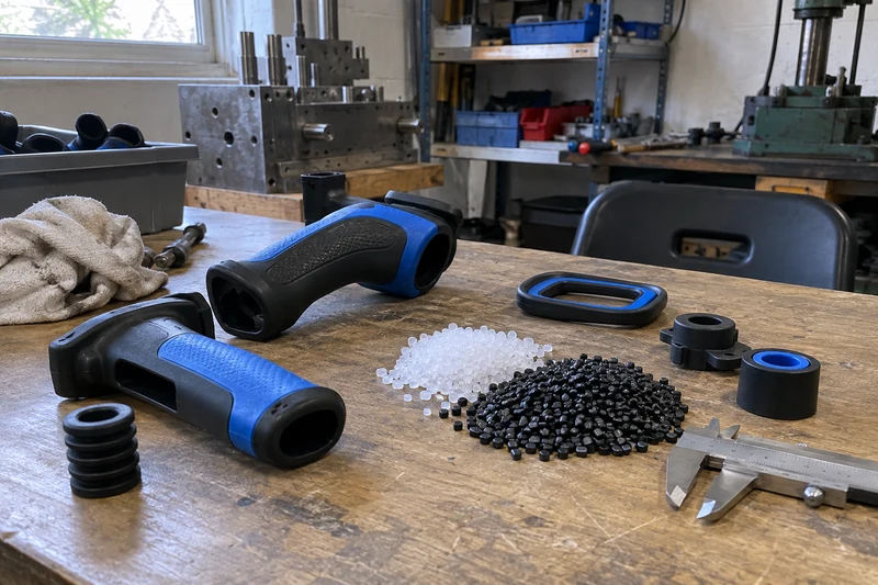 An overmolded cosmetic plastic layer