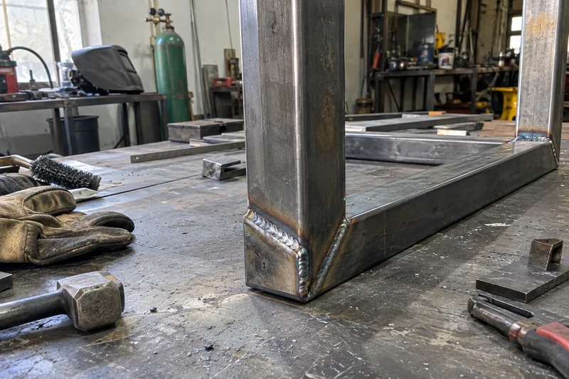 A welded metal enclosure