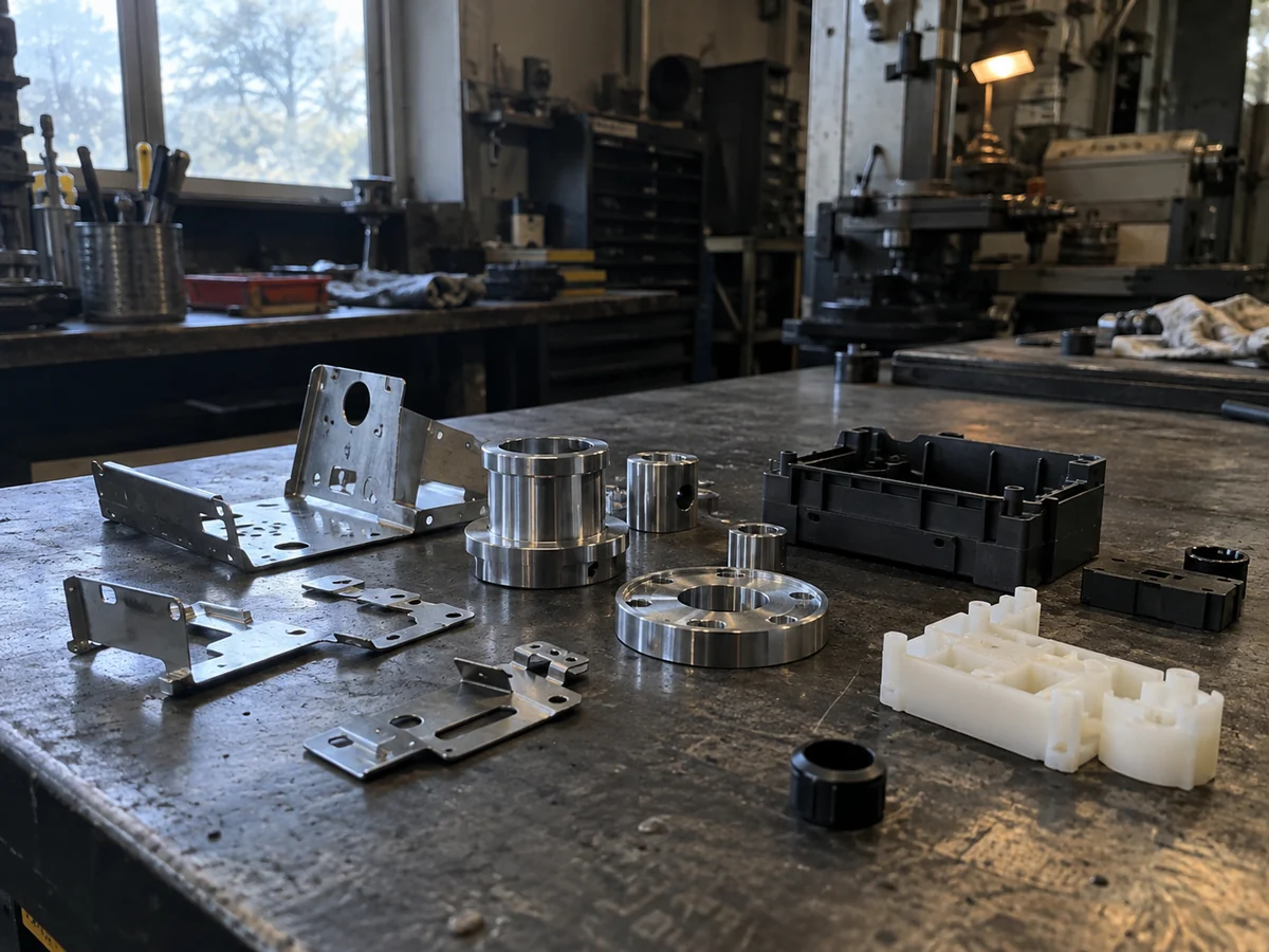 Stamped, machined and molded custom parts