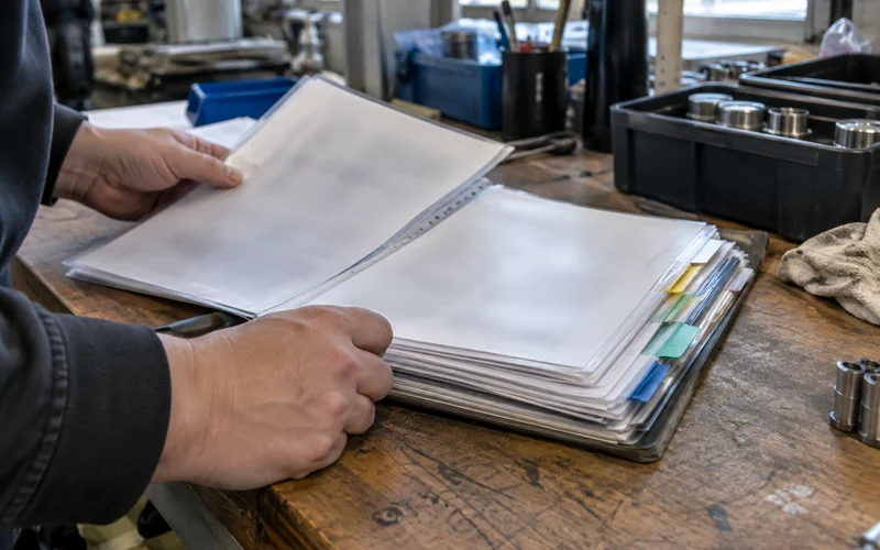A redacted lot document set