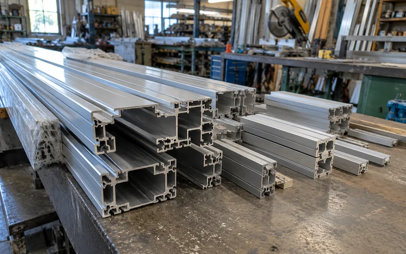 Custom aluminum profiles in raw and cut lengths