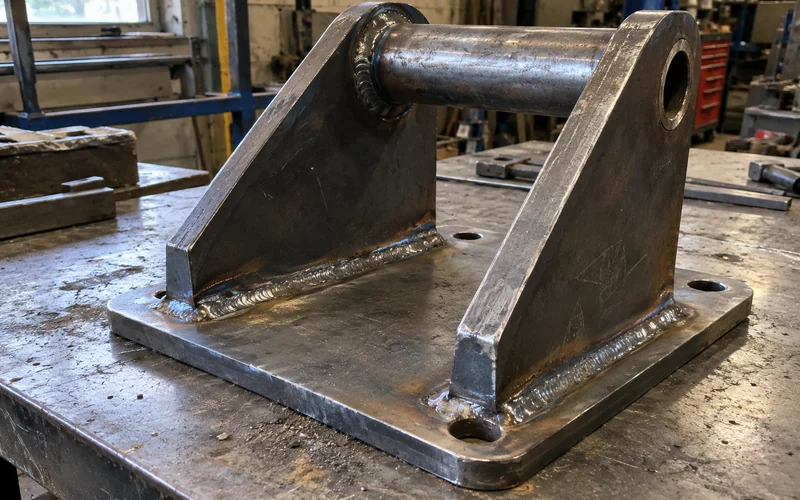 A welded metal bracket