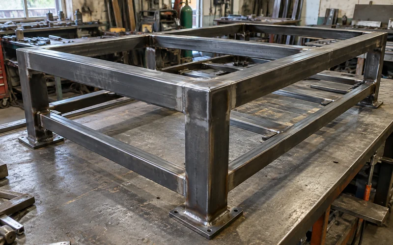 A welded metal frame