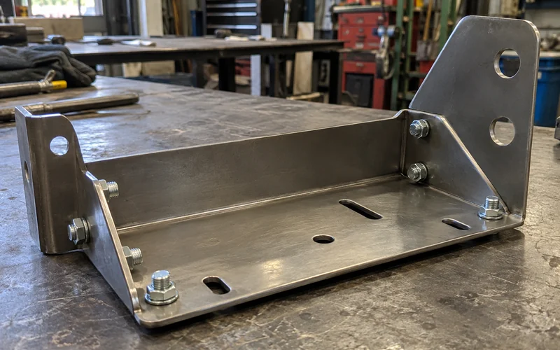A sheet metal part with installed hardware