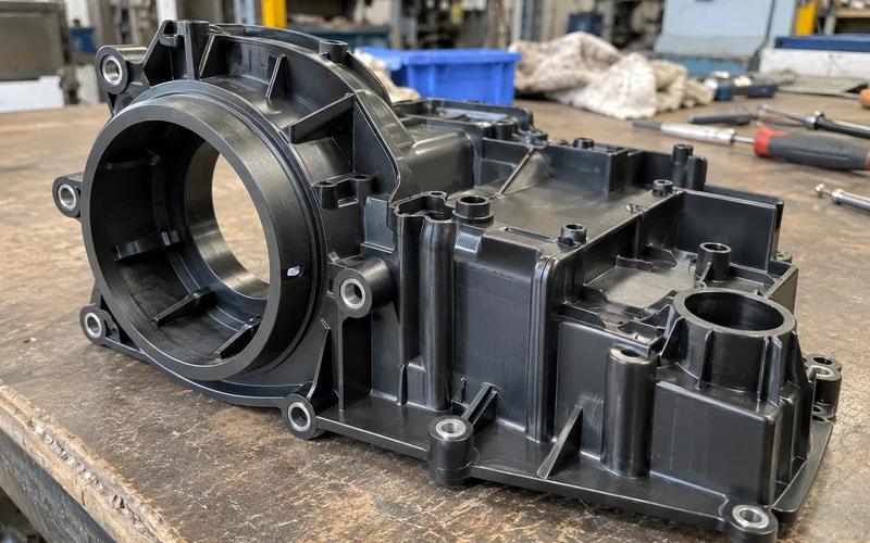 A fit-critical injection molded plastic part