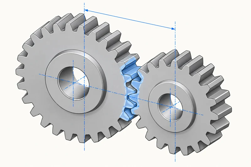 Meshing gears and a shaft interface
