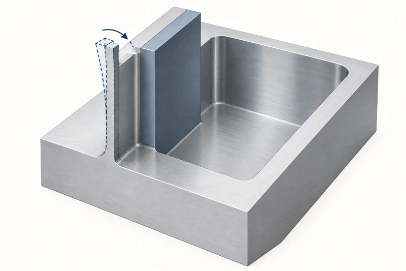 Thin milled wall beside a deep pocket