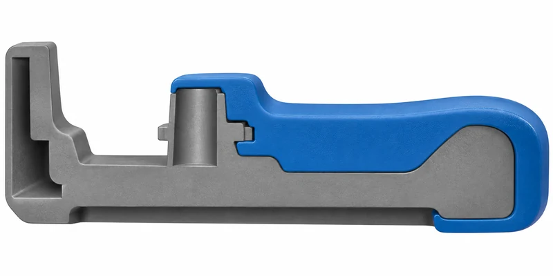 Overmold cutaway with mechanical retention geometry