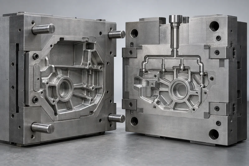 Open die casting die with cavity and runner