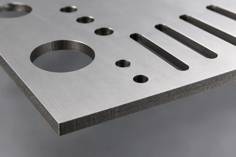 Flat metal with small holes and narrow slots