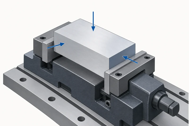 First milling setup and its reference faces