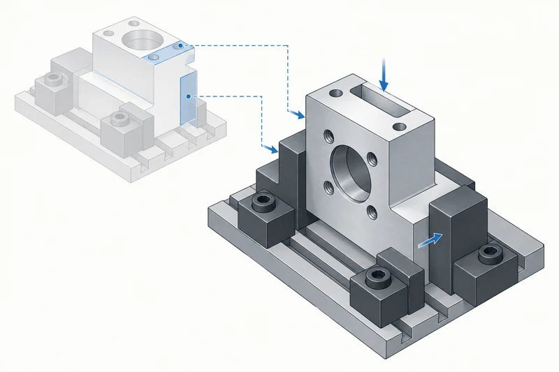Second milling setup and datum transfer