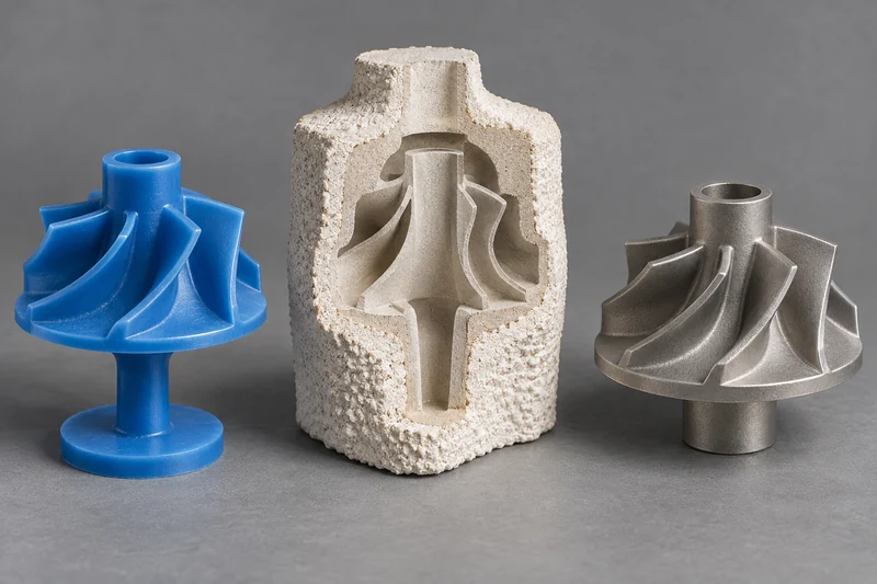 Wax pattern, ceramic shell and metal part