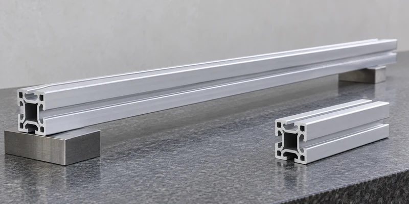 Long aluminum profile on reference supports