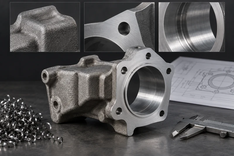 Cast blank with a machined bore and mating faces