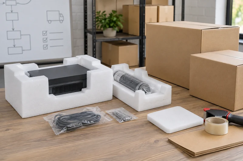 Protected part packaging in plain cartons